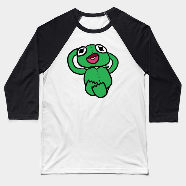 Chillin' Kermie Baseball T-Shirt by MurderBeanArt